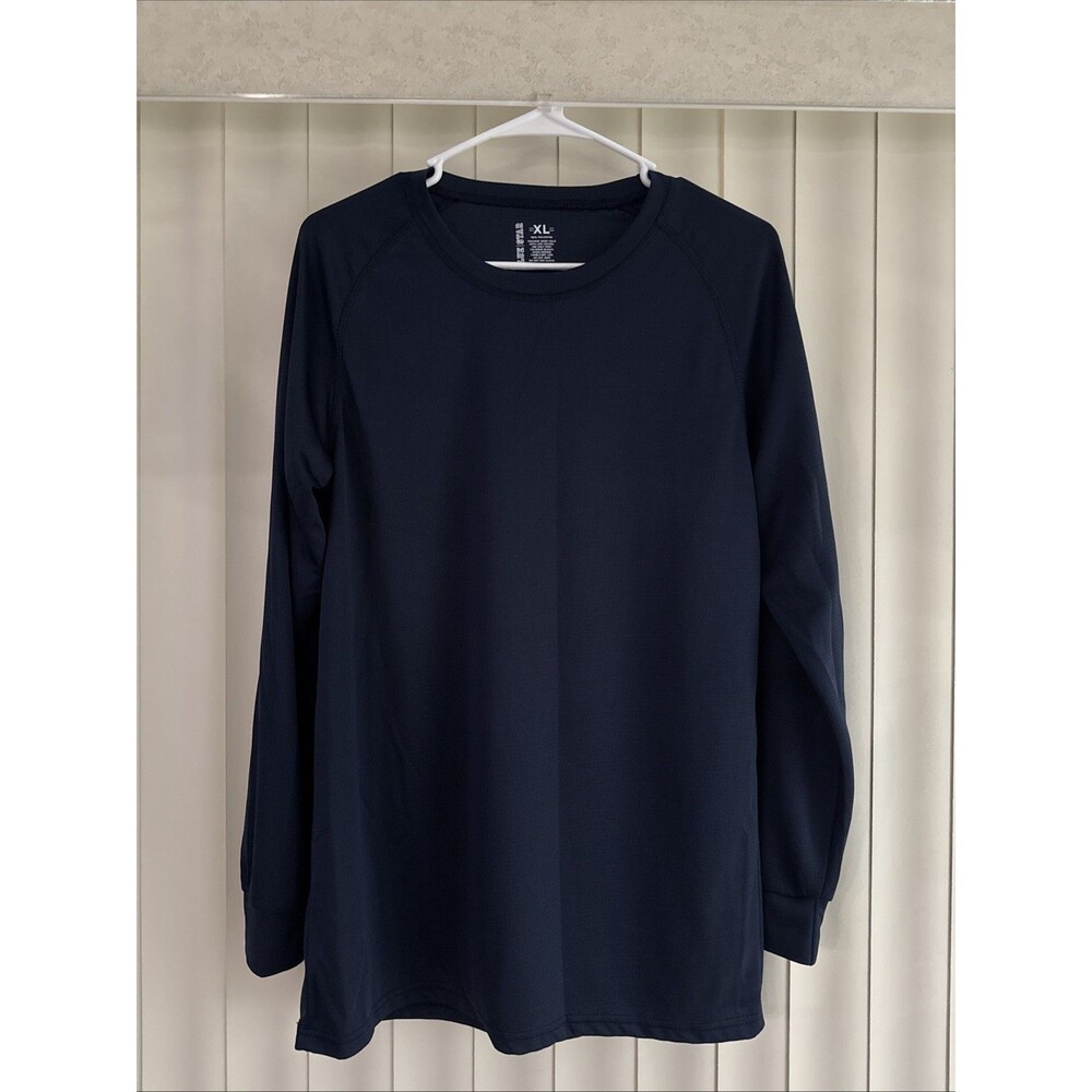 Blue Star Men's XL Navy Blue 100% Polyester Long Sleeve Performance T-Shirt
